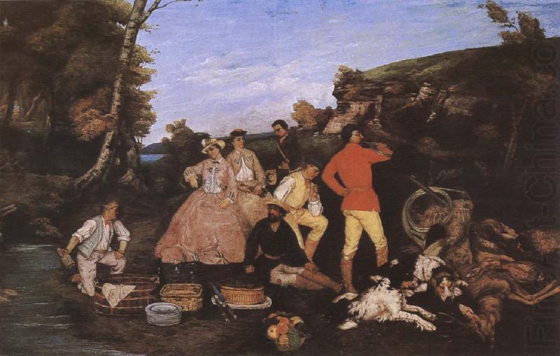 Gustave Courbet Hunter-s picnic china oil painting image